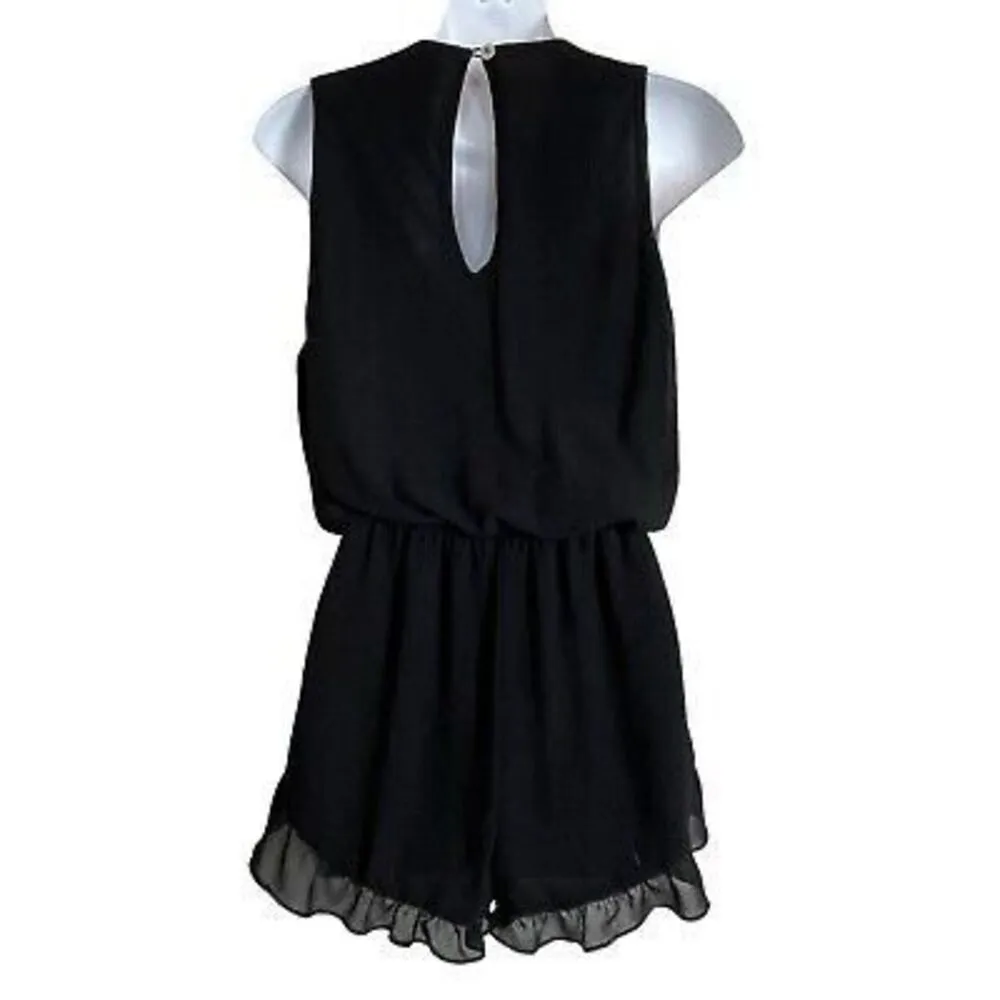 ✨SHOW ME YOUR MUMU Riri Sz Medium Romper in Black Chiffon✨ - Image 6