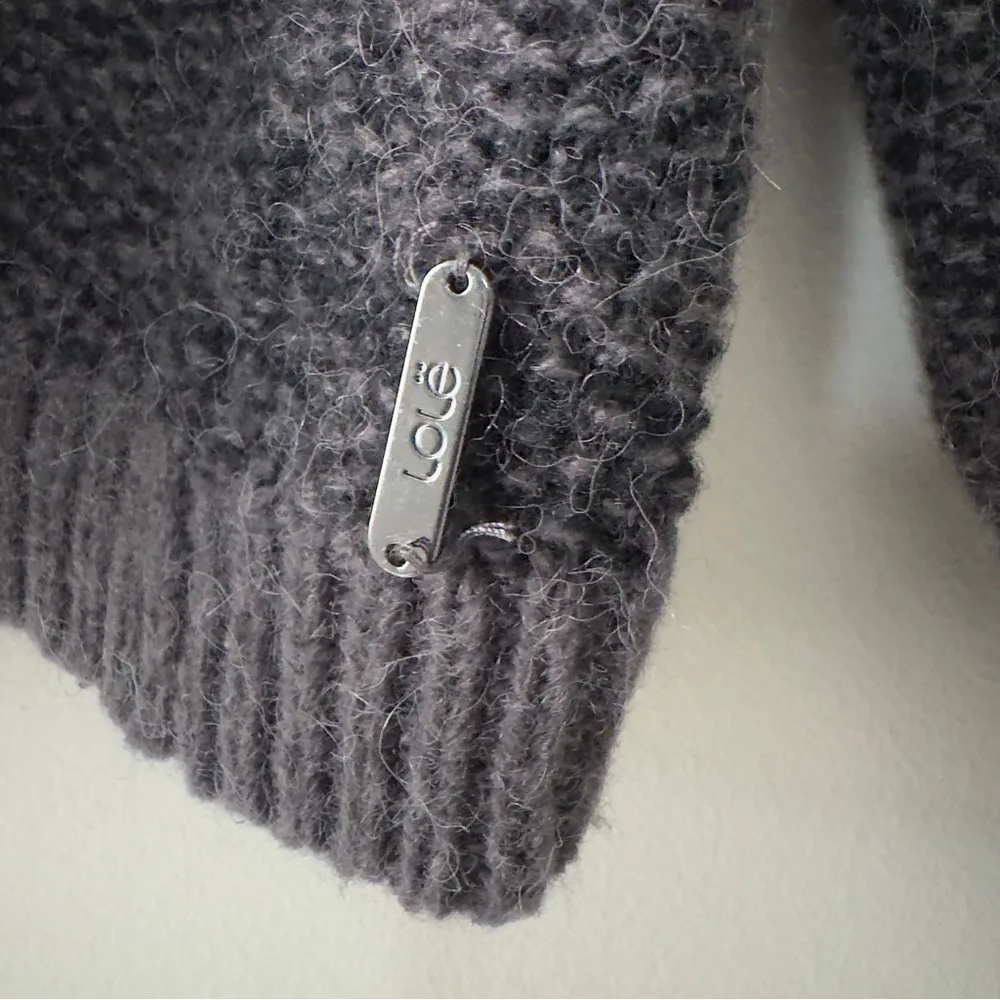 Lole Alpaca Blend Charcoal tight Knit Sweater crew neck long sleeve warm cozy XL - Image 7