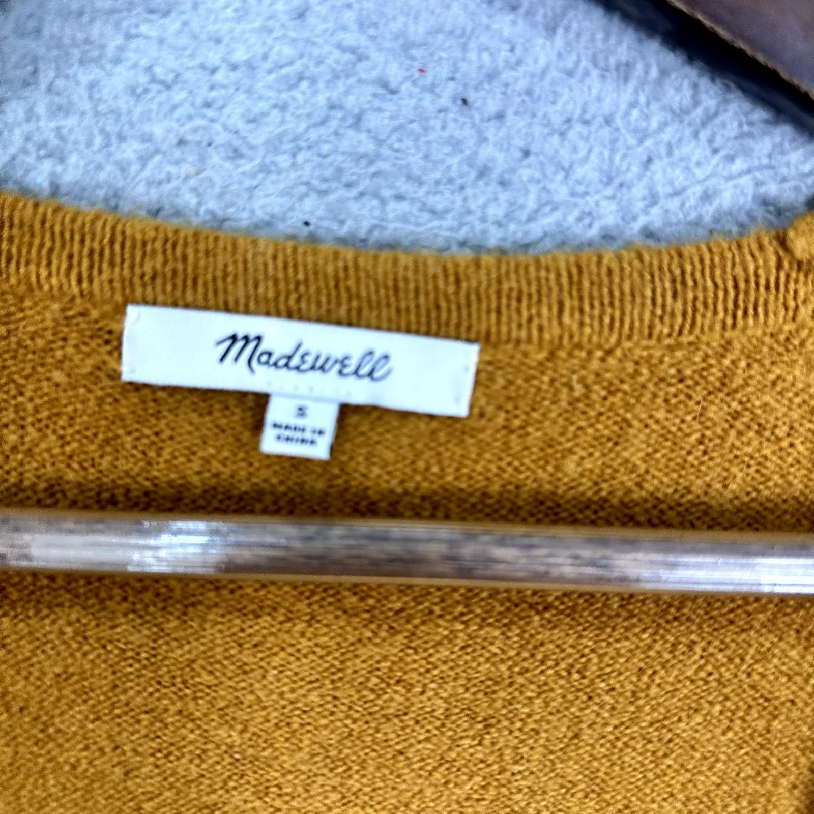 Madewell Cardigan S Mustard Alpaca Merino Wool Blend Quiet Luxury Capsule Preppy - Image 2