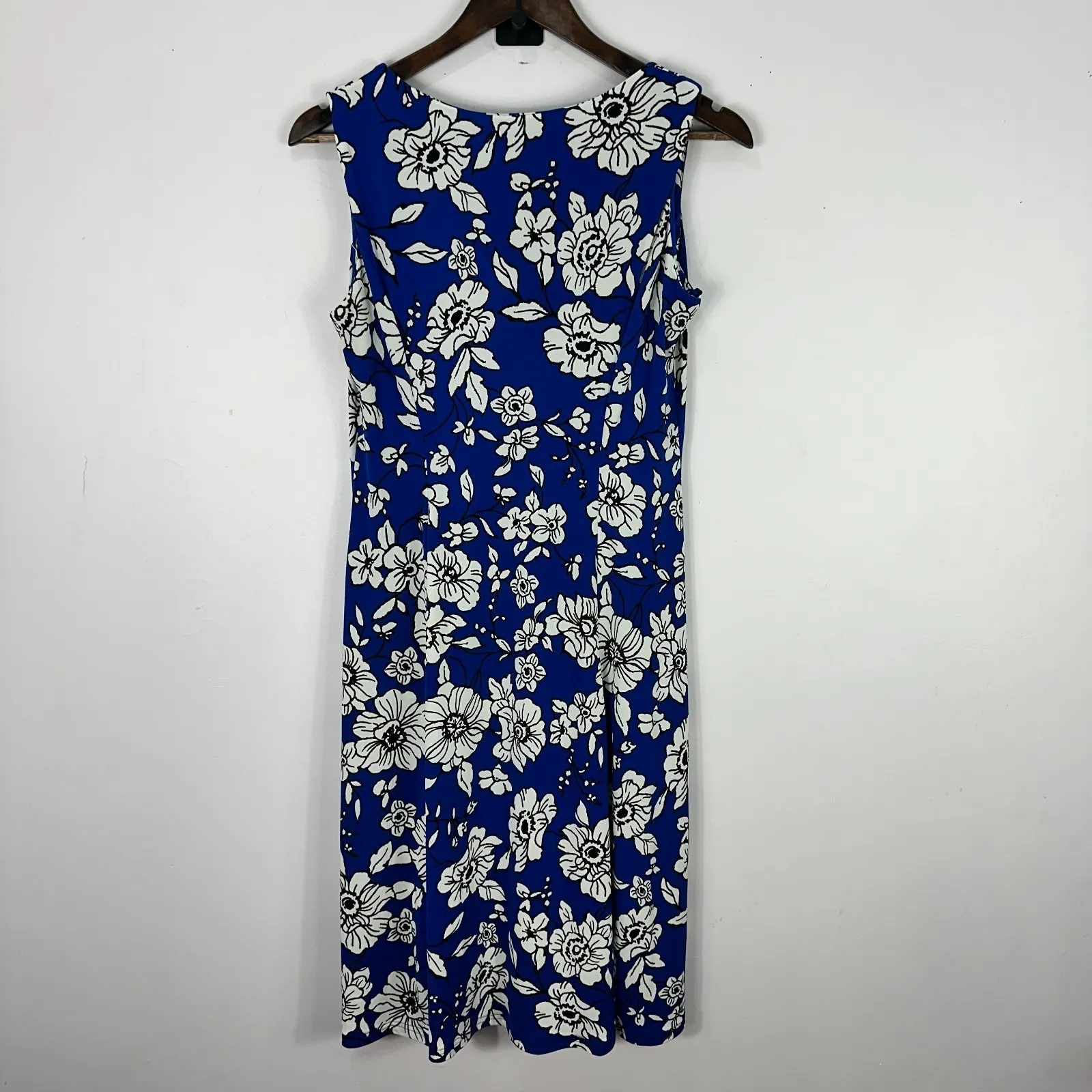 Julian Taylor Dress 10 Blue White Floral Fit Flare Mod Retro Garden Party Boho‎ - Image 5