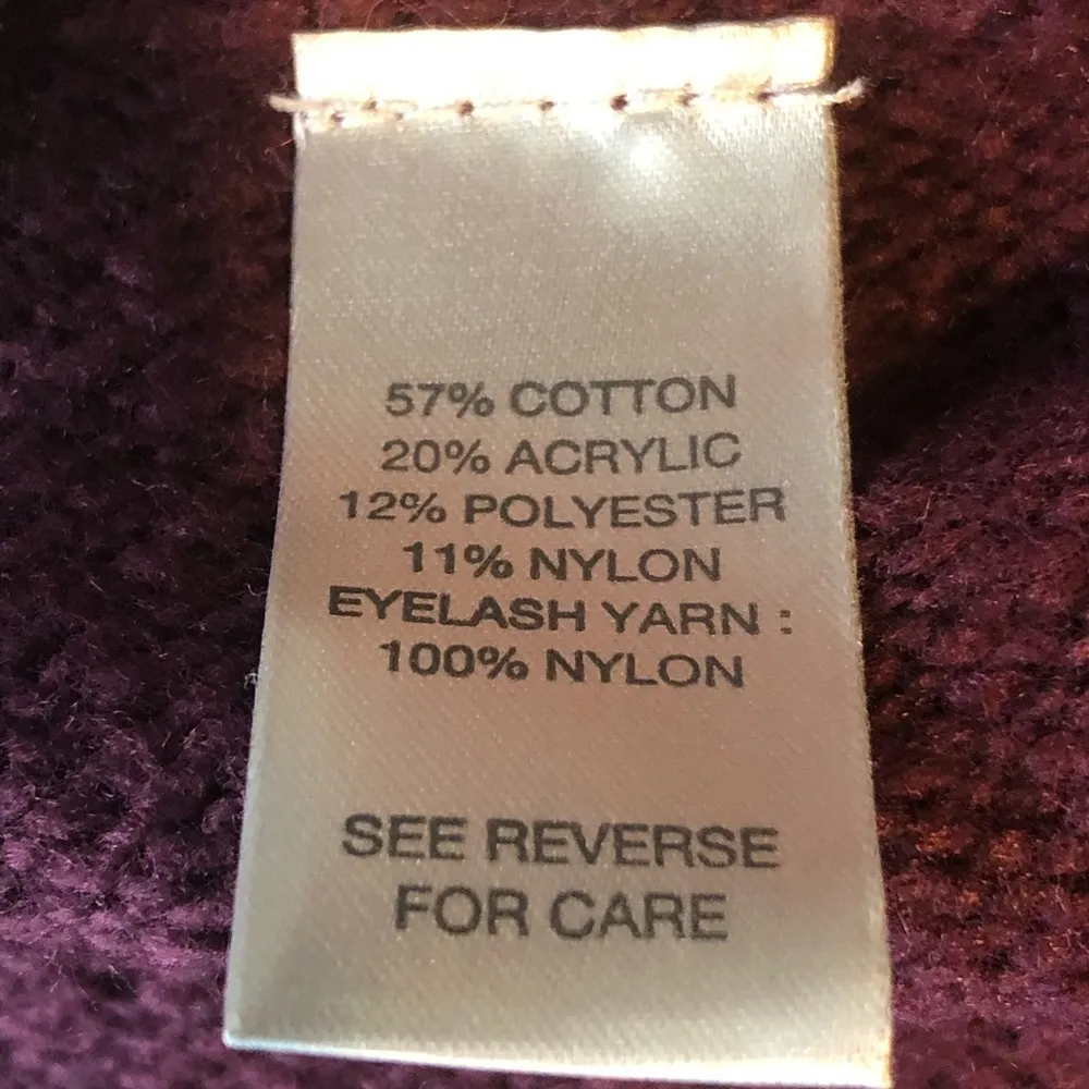 BKE Size Small Crochet Open Front Cardigan Sweater Combination Deep Burg… - Image 6