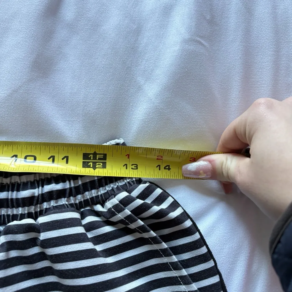 Jess Lea Shorts Womens Black White Striped Pockets Everyday Athletic Yoga Run Size L - Image 3