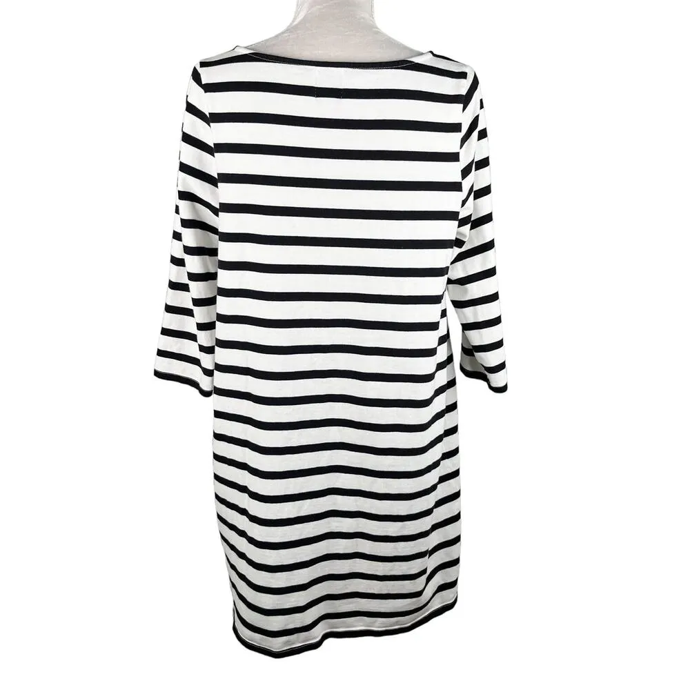 The Nines by Hatch Boatneck Striped Maternity Dress Large Pockets Size undefined - Image 11