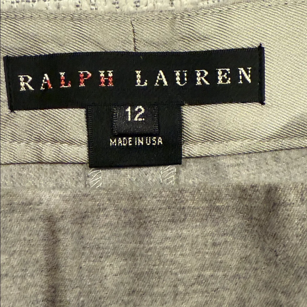 RALPH LAUREN WOMENS 12 85% Wool Gray Wide-Leg Trousers - Image 2