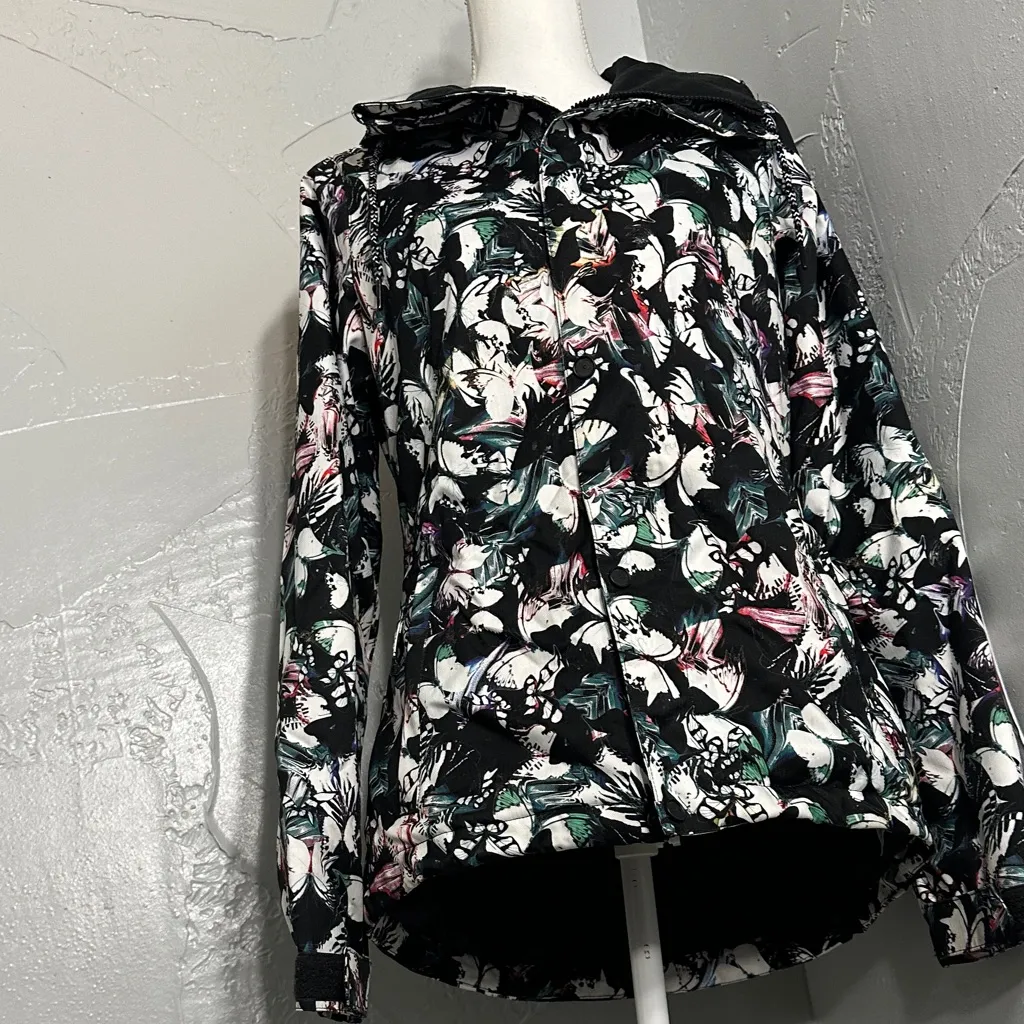 Volcom Women’s Snowboard Jacket Floral Print Hooded Winter Snow Ski, 8k. - Image 7