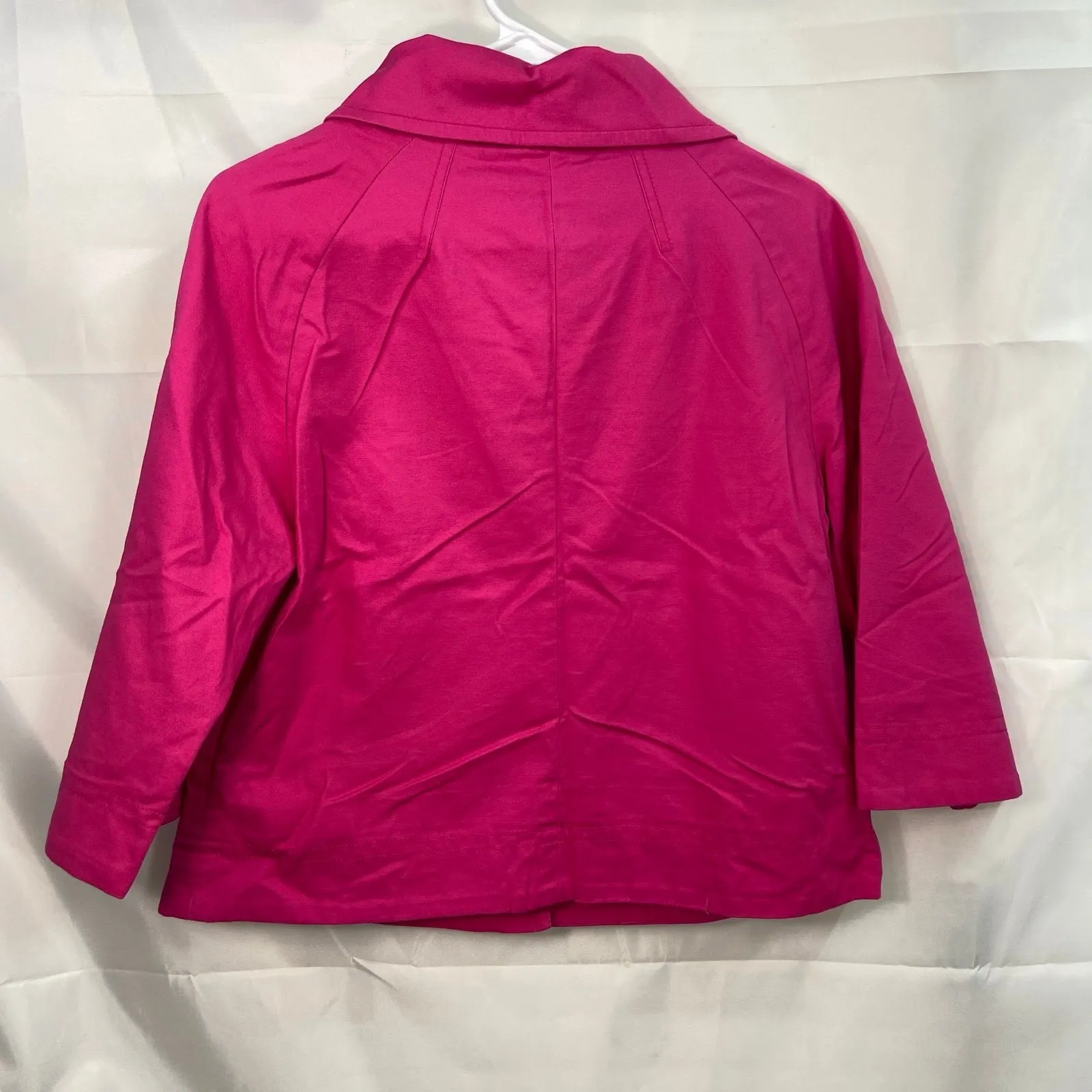 Rafaella women's bright hot pink collared half sleeve button casual lined jacket - Image 6