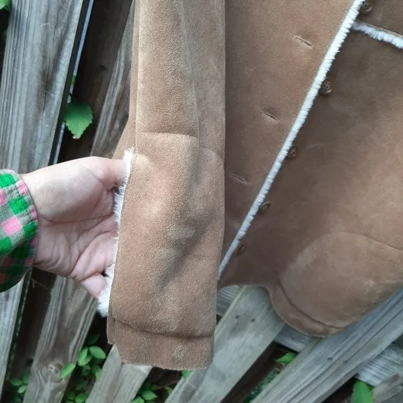 Valerie Stevens Vest Faux Suede Fully Lined Sleeveless Jacket Size LP - Image 5