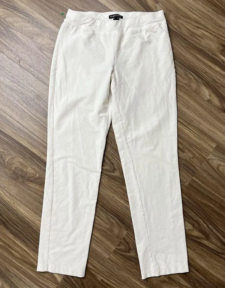 Eileen Fisher  Size XXS Stretch Crepe Ankle Pants Washable Trousers Elastic Waist - Image 3