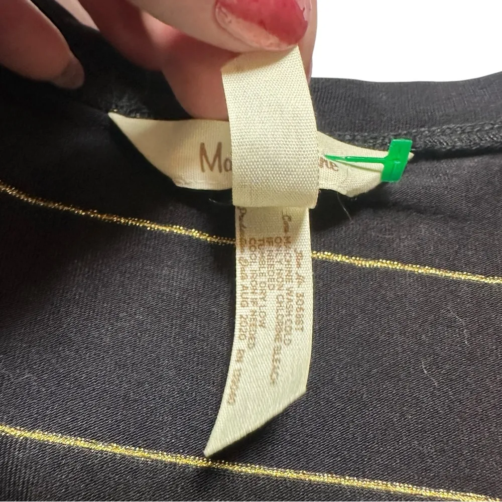 Matilda Jane Women’s ENJOY THE PARTY Top Peplum SMALL Sweater Black Gold Small - Image 5