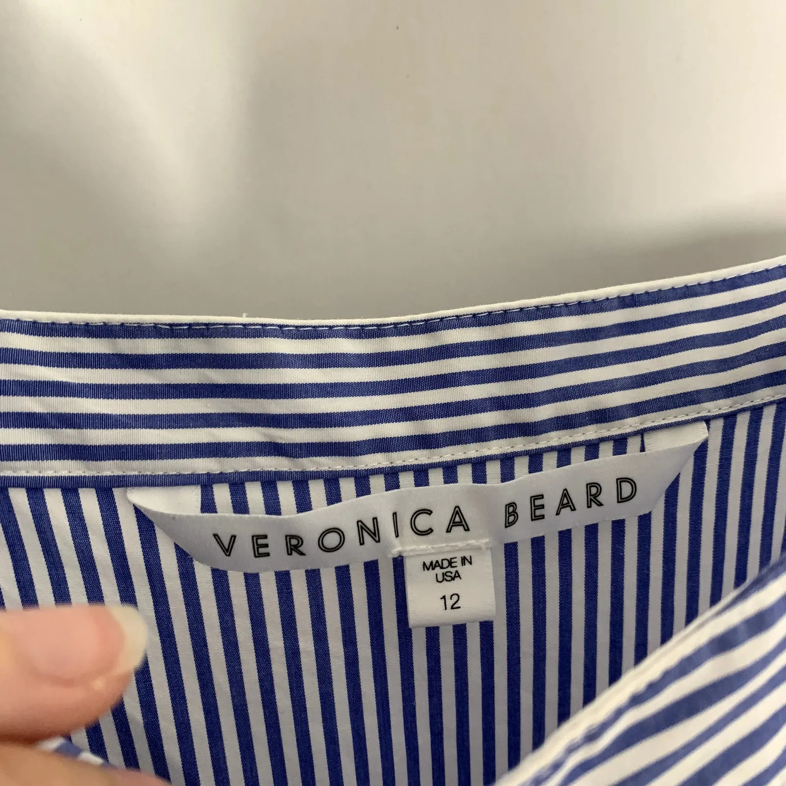 Veronica Beard Marena Stripe Midi Dress Womens Size 12 USA Made - Image 12