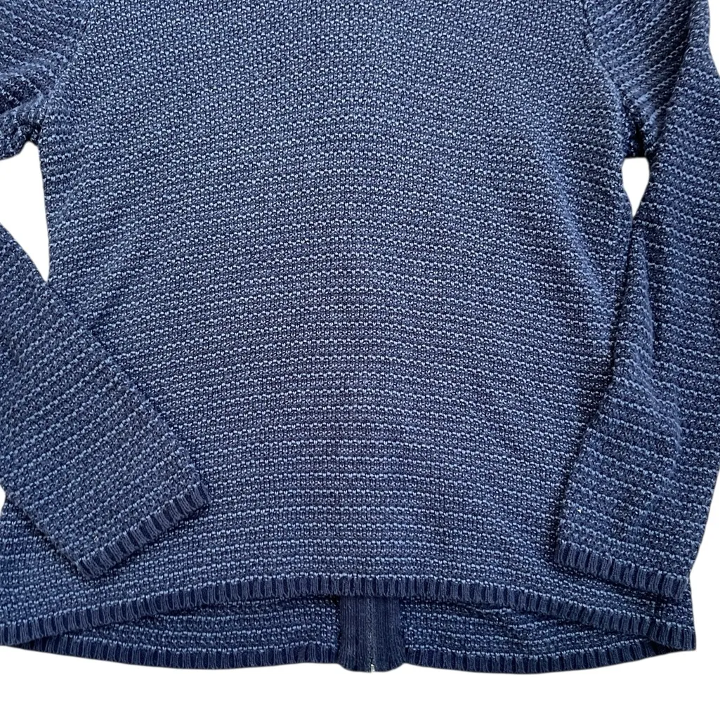 Karen Scott Navy Blue Knit Zip Up Sweater - Image 4