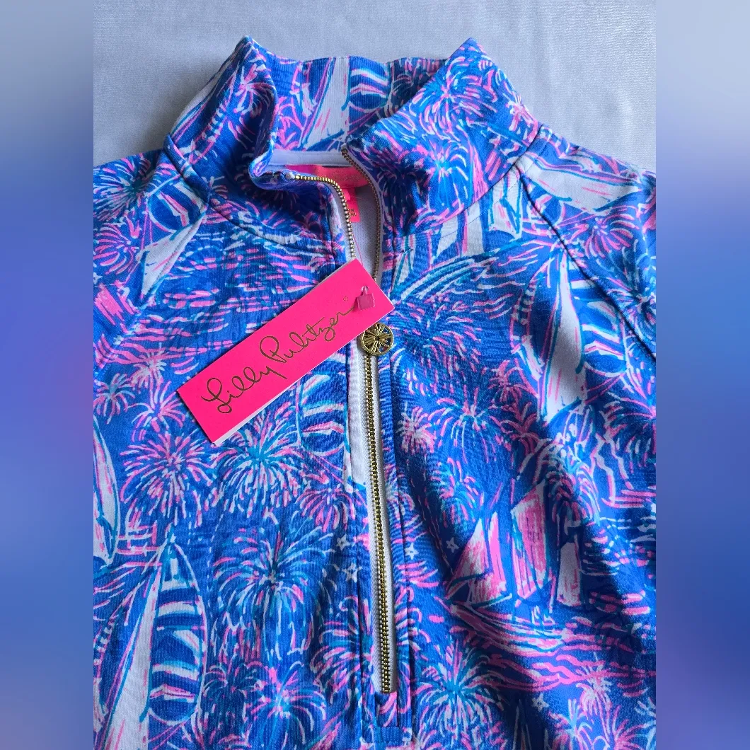 Lilly Pulitzer UPF 50+ Skipper Popover Boca Blue Its A Sailabration Size S - Image 9