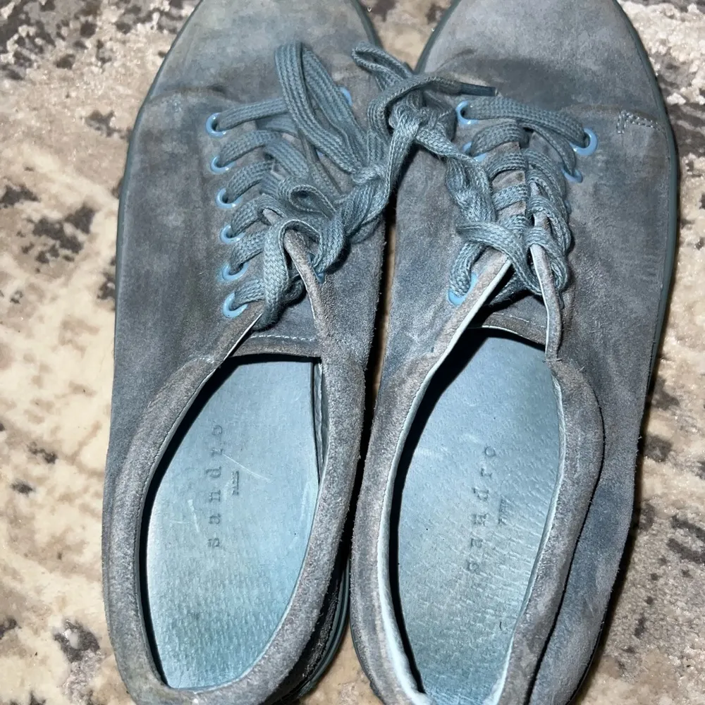 Sandro Blue Suede Lace Up Sneakers Size 39 EU $325 - Image 5