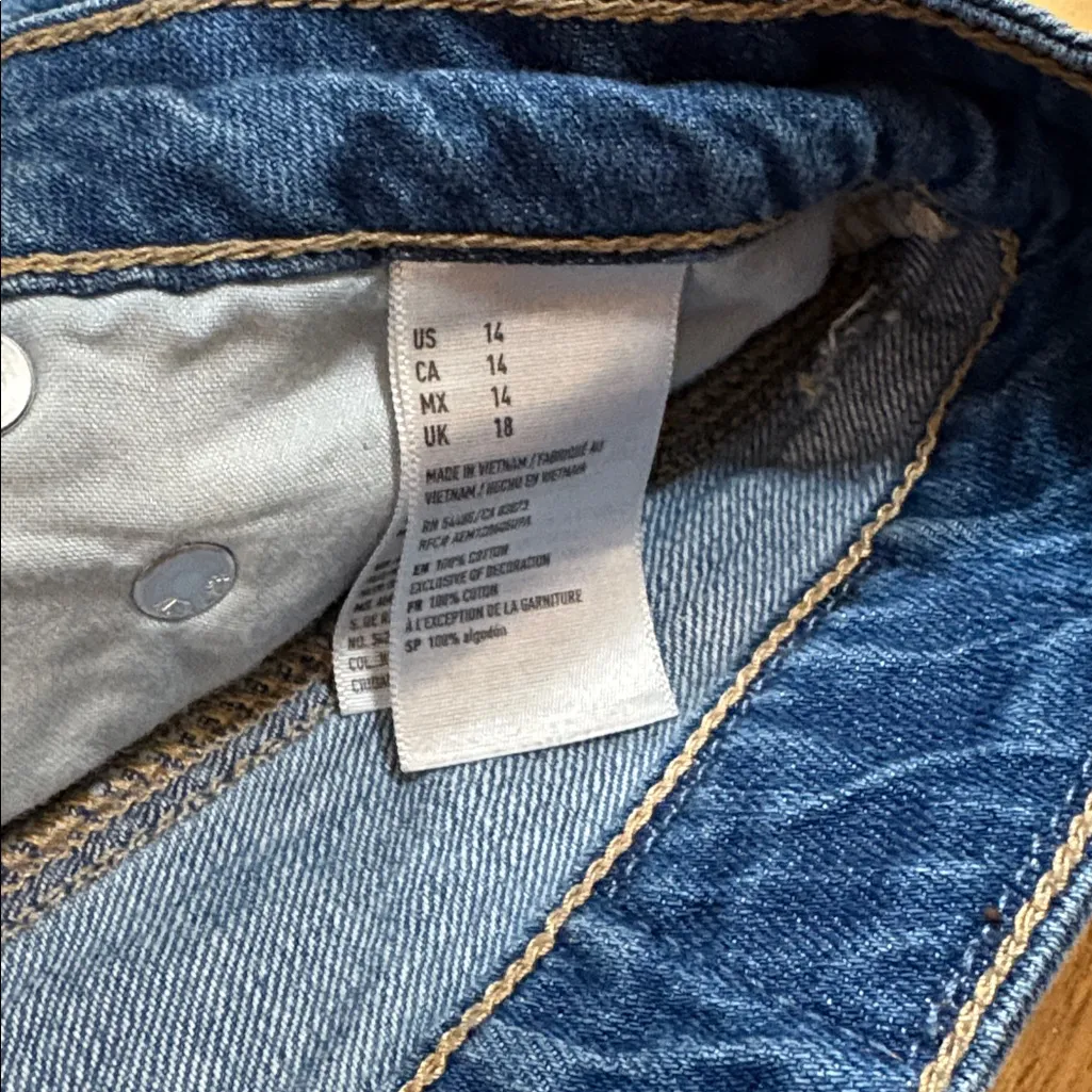 American Eagle | “Tomgirl Shorties” Blue Jean Shorts Size 14 - Image 4