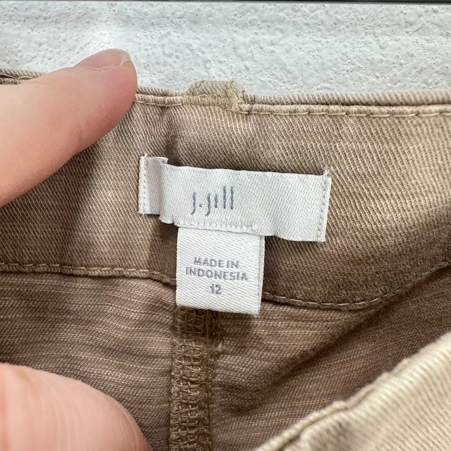 J. Jill Womens Size 12 Khaki Utility Shorts Button Fly Cargo Pockets Casual NWT - Image 4