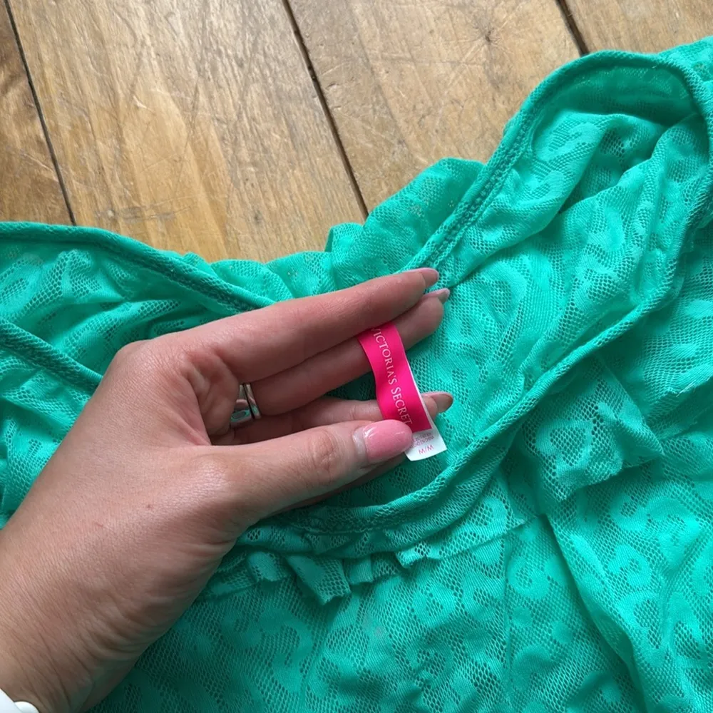 y2k victoria’s secret Teal Leopard Print Ruffled midi Skirt medium - Image 4