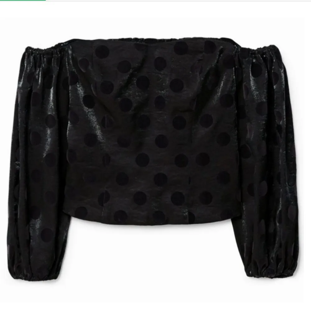 NWT MNG Mango Off The Shoulder Puff Sleeve Polka Dot Blouse - Image 5