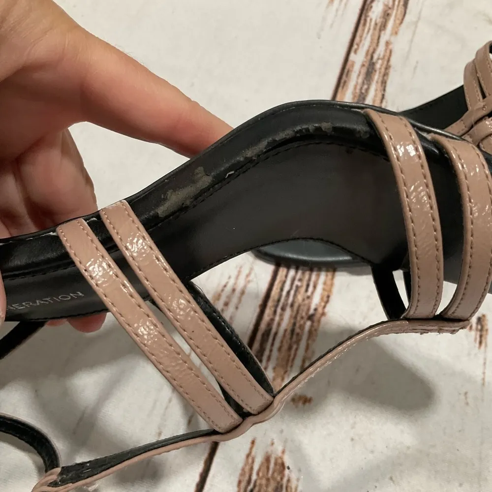 BCBGENERATION ISABEL WOMENS DOVE BEIGE CAGED EFFECT T STRAP ADJUSTABLE - Image 8