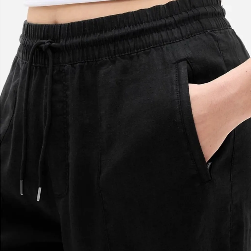 Athleta Black Wide-Leg Pants with Elastic Waistband 100% linen - Image 6