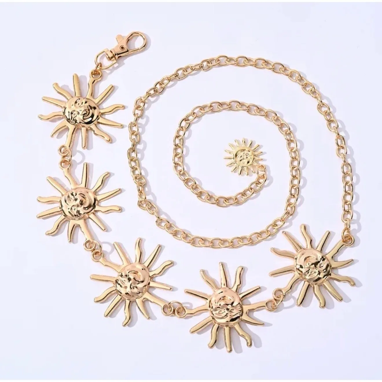 Gold Sun Waist Chain Belt Retro Boho Body Jewelry‎ Gift Ready Accessory - Image 3