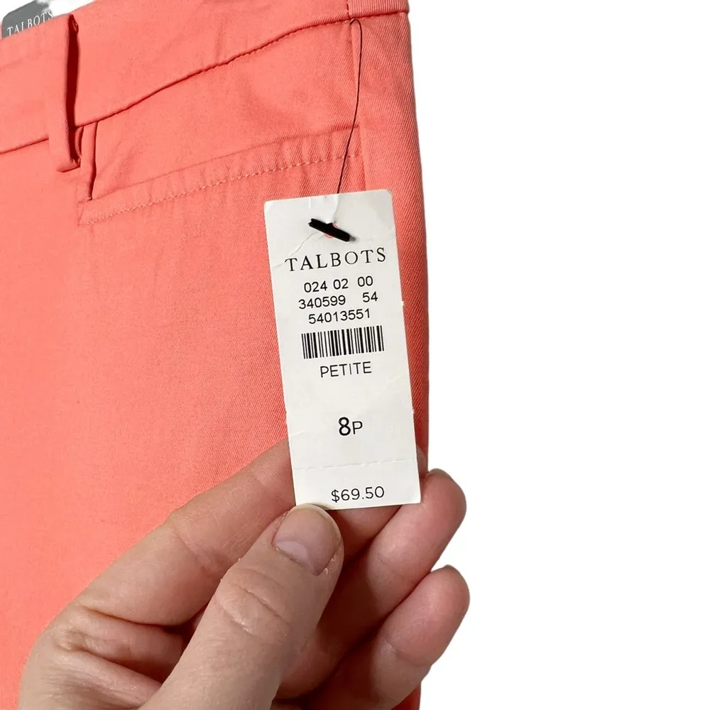NWT Talbots Peach Coral Perfect Skimmer Cropped Slim Leg Pants - Image 4