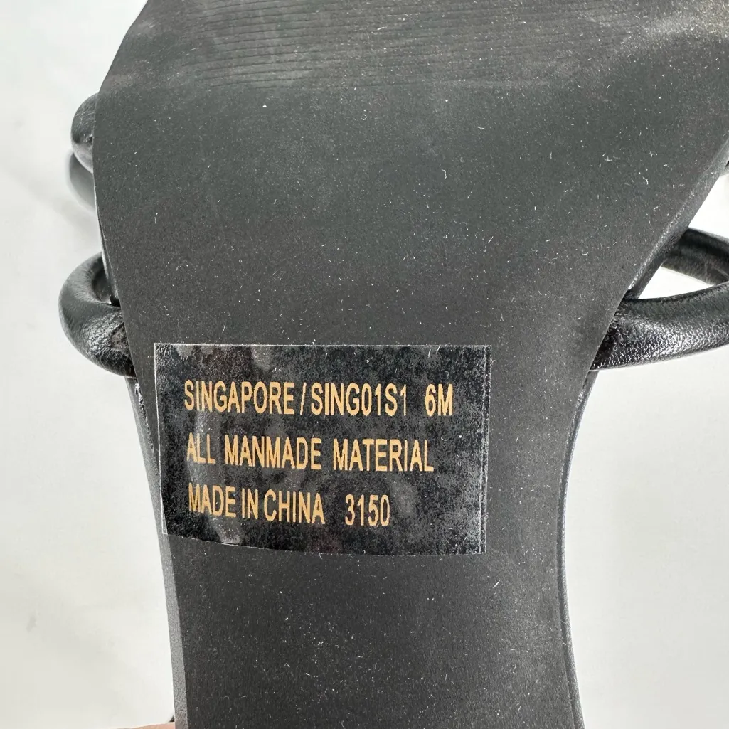 Steve Madden Singapore Black Strappy Heeled Sandals size 6 Faux Leather - Image 9