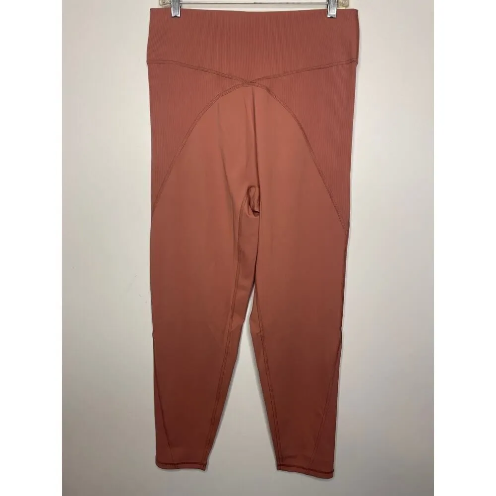 Offline by Aerie Women's Size XXL Athletic Leggings Dusty Pink Ribbed NWT Red - Image 3