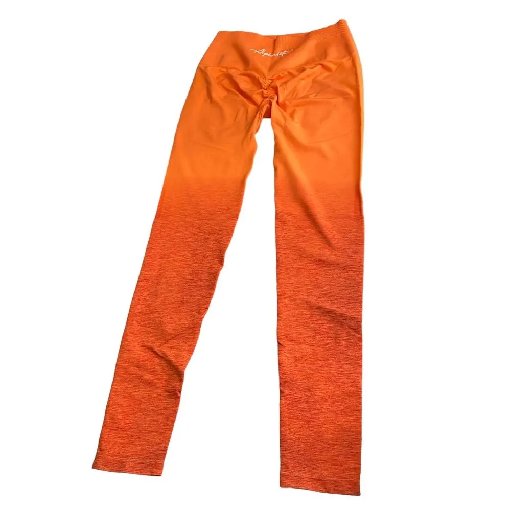 Alphalete Amplify Legging Size M Ombre Strawberry Orange‎ Seamless Scrunch New - Image 8