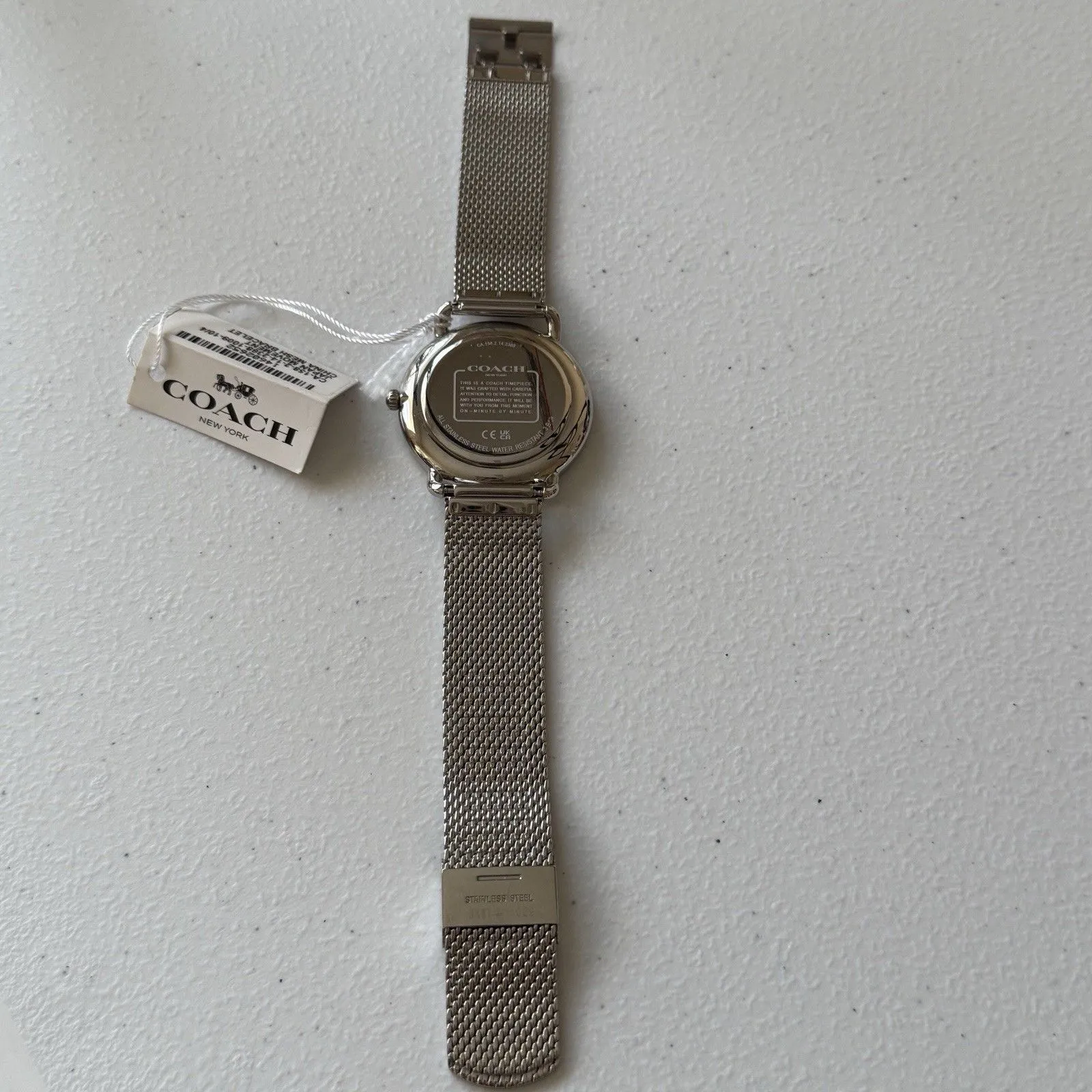 COACH Unisex Elliot Silver-Tone Stainless Steel Mesh Bracelet Watch 41mm - Image 5