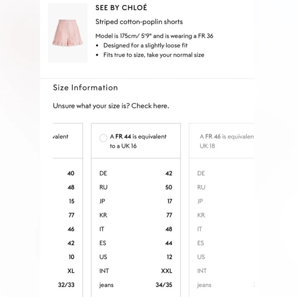 SEE BY CHLOÉ Neo Janis Striped Cotton Poplin Frill Shorts Red Multicolored - Image 4