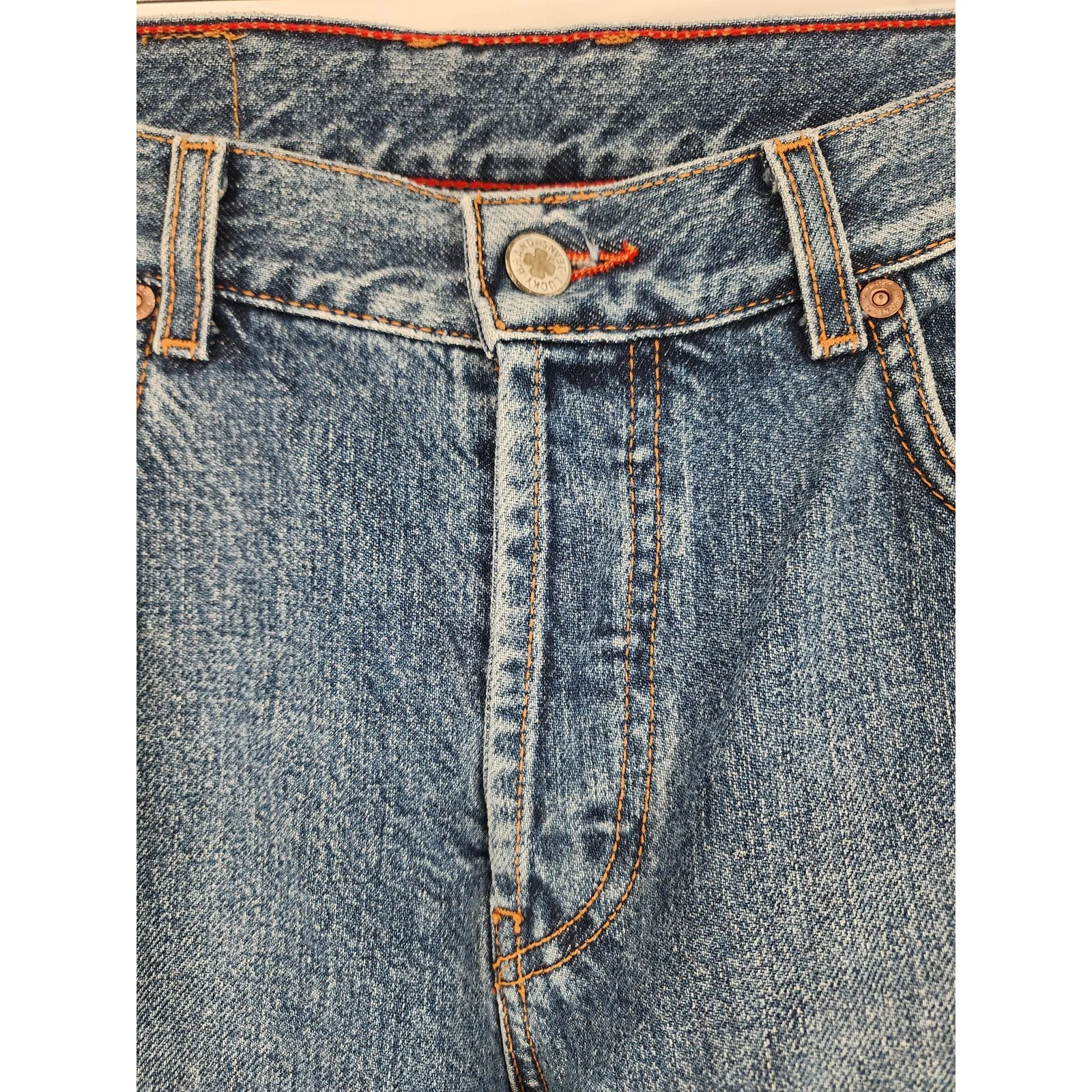 Vintage Lucky Brand Dungarees Lowrise Easy Fit Cuff Capri Jeans 14/32 USA - Image 3