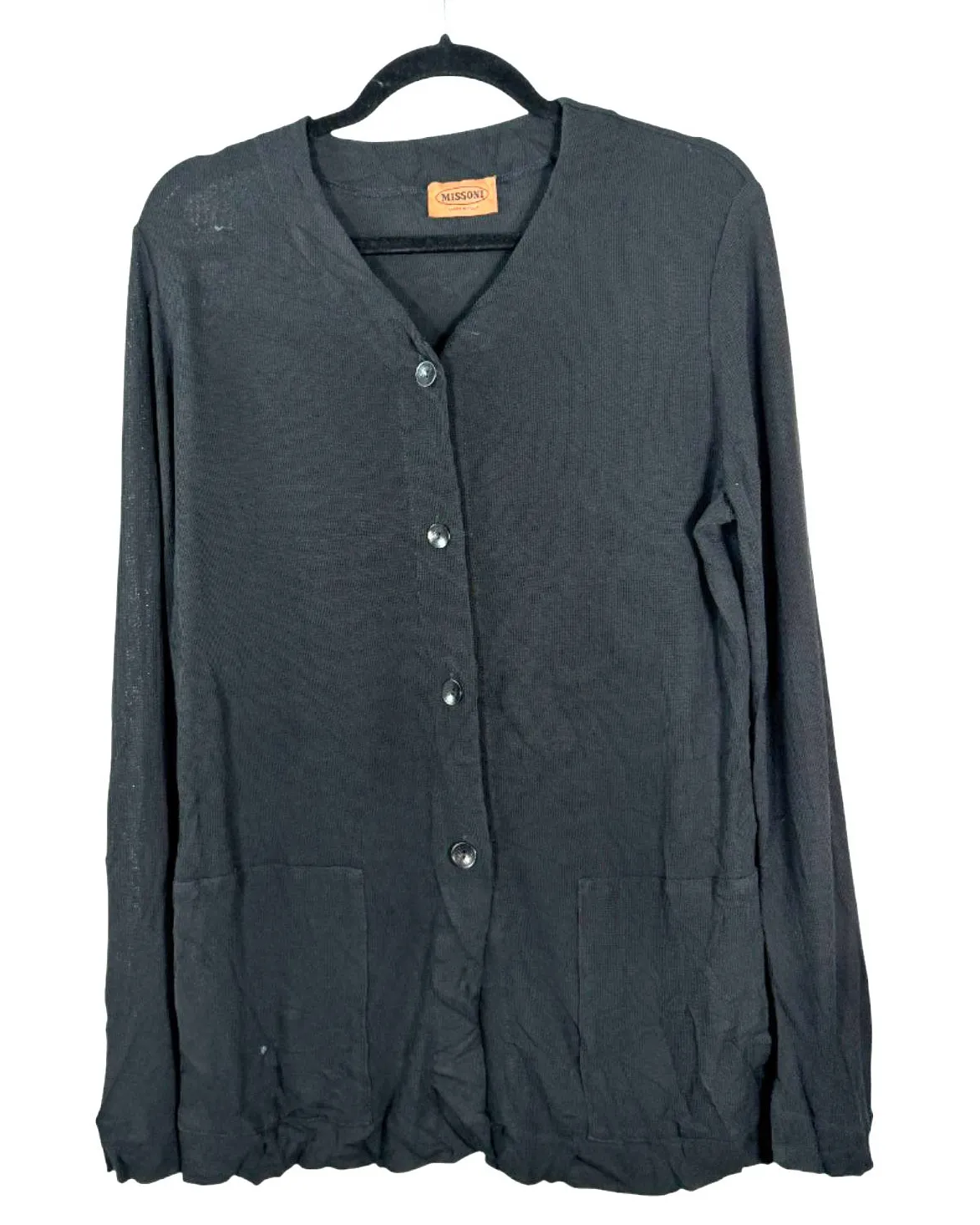 Missoni Black Long Sleeve Button Cardigan Women's Size 46 US 10 - READ - Image 1