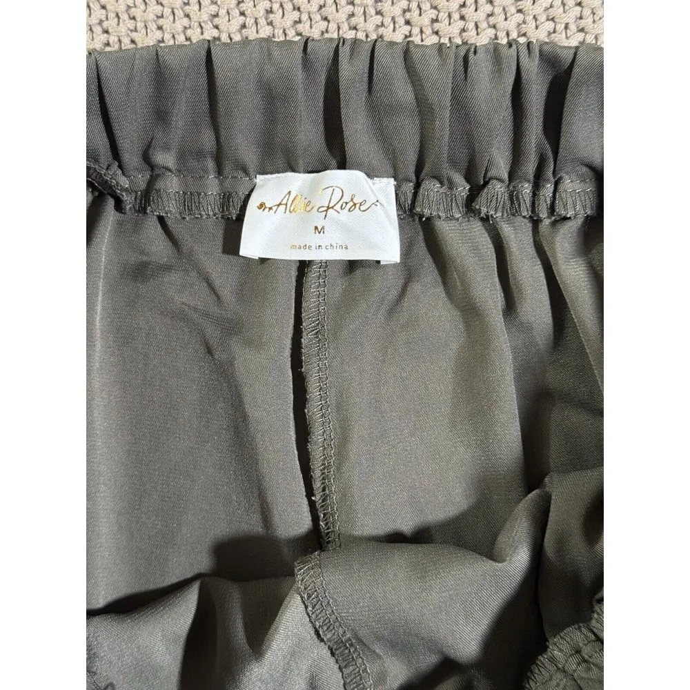 ALLIE ROSE Women's Black Lightweight Green Joggers‎ Cargo Size Medium - Image 3