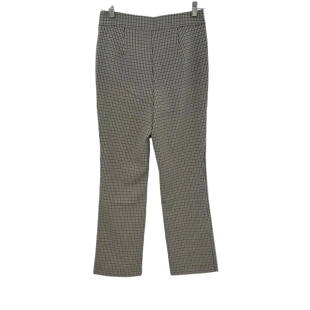 Anthropologie‎ Maeve Plaid Crop Dress Pants Check Print Brown Navy Blue Size 0 - Image 10