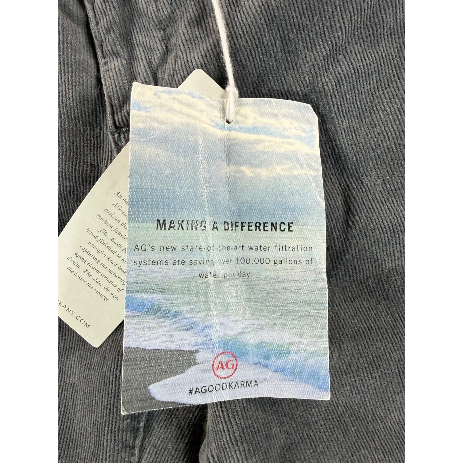 NWT AG Adriano Goldschmied Mari High Rise Straight Leg Corduroy Pants 23 Gray - Image 13