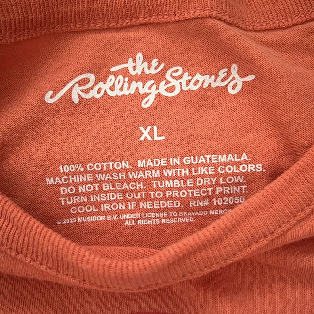 Rolling Stones Cropped Graphic TShirt Orange Size XL - Image 4