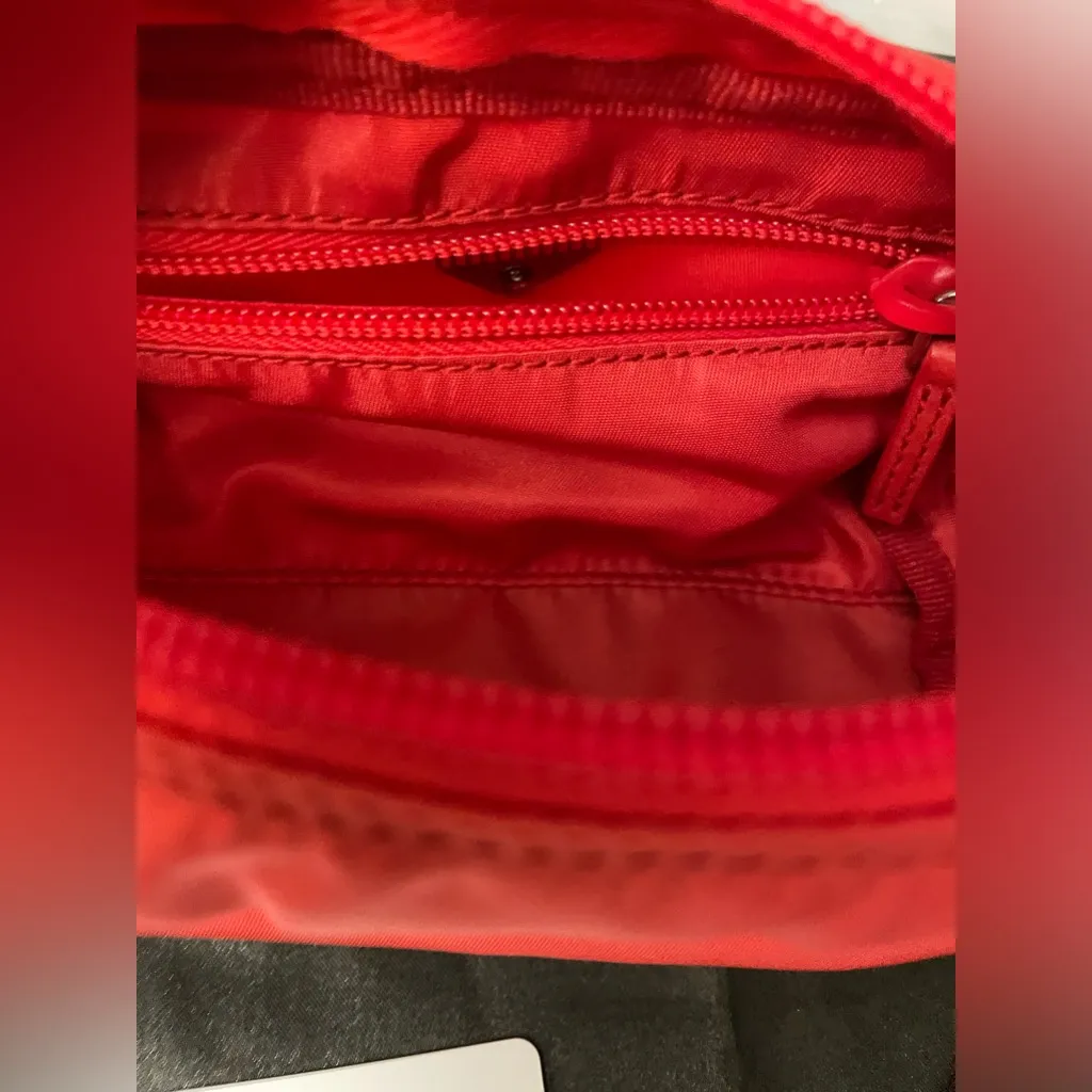 Prada Red Pouch for Cosmetics and/or a Clutch. Beautiful Red! - Image 9