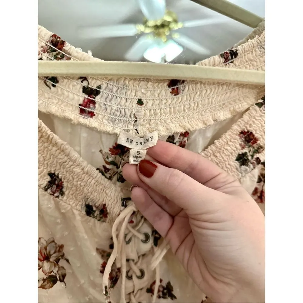 En Crème peasant top Red - Image 4