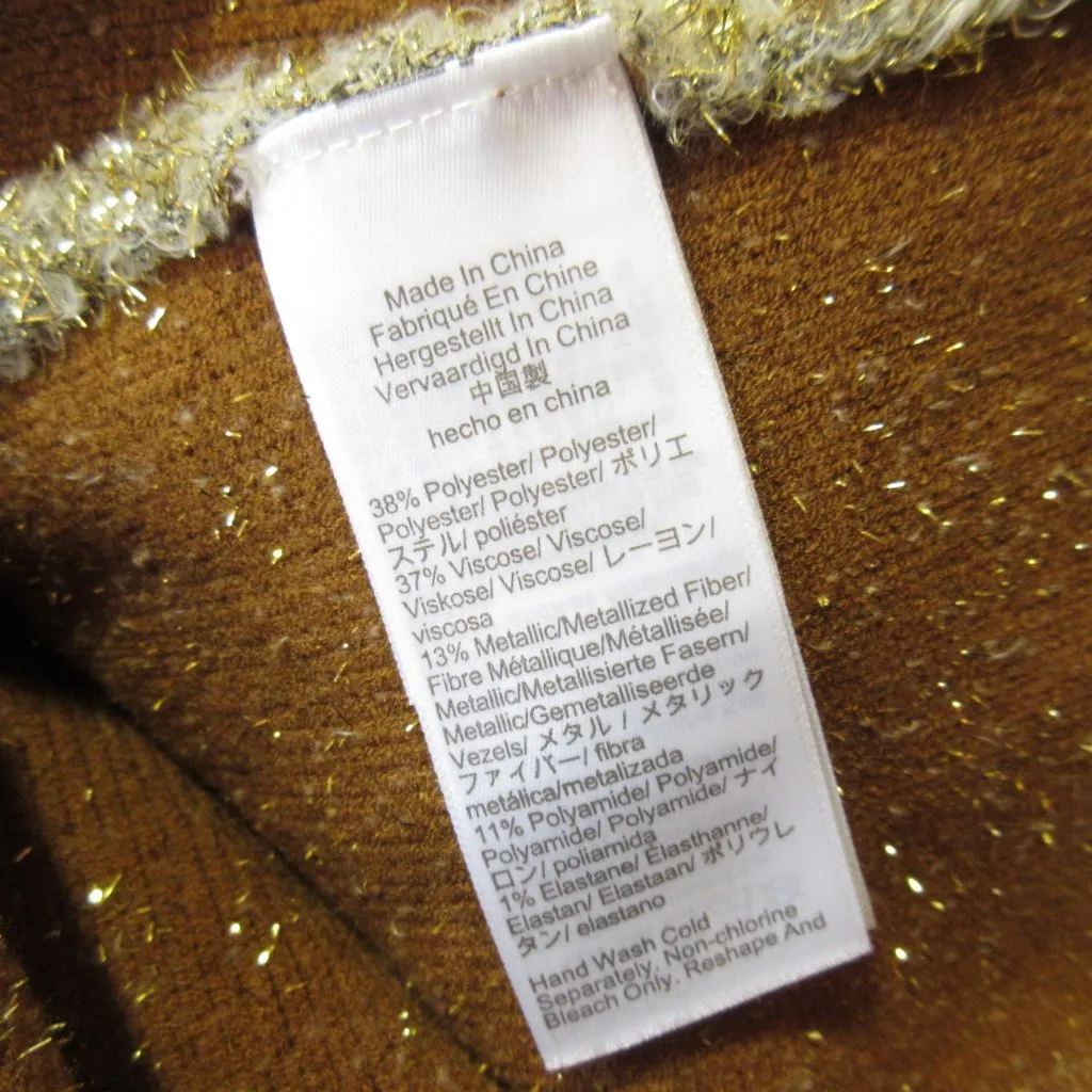 NWT J.Crew Collection Oversized Double-faced Cardigan in Gold Metallic Jacket M - Image 7