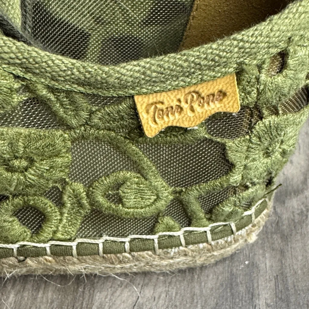 Toni Pons Far Espadrille Khaki Green Lace Shoe Size 8 - Image 4
