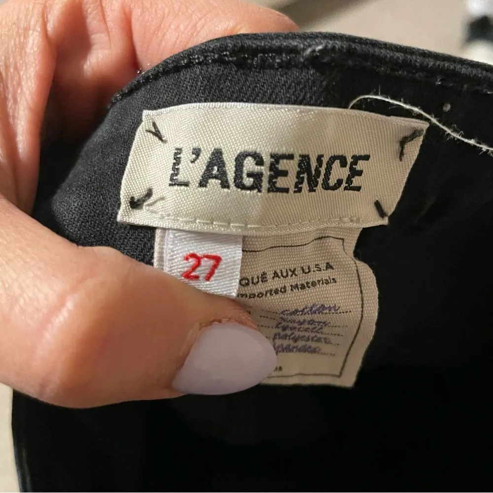 L'AGENCE Marguerite Skinny High Rise Jeans Noir Black Size 27 - Image 13