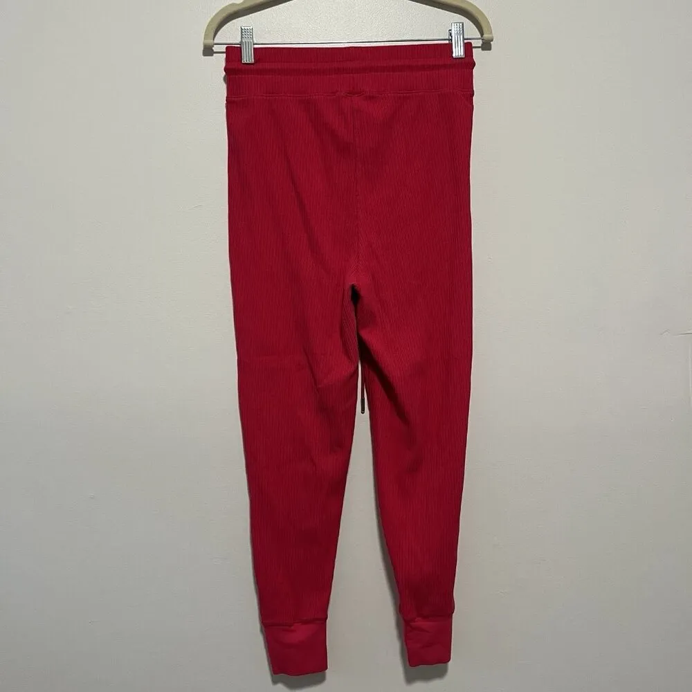 Anthropologie‎ Daily Practice Henley Ribbed 2 Piece Lounge Set Tank Joggers Pink - Image 4