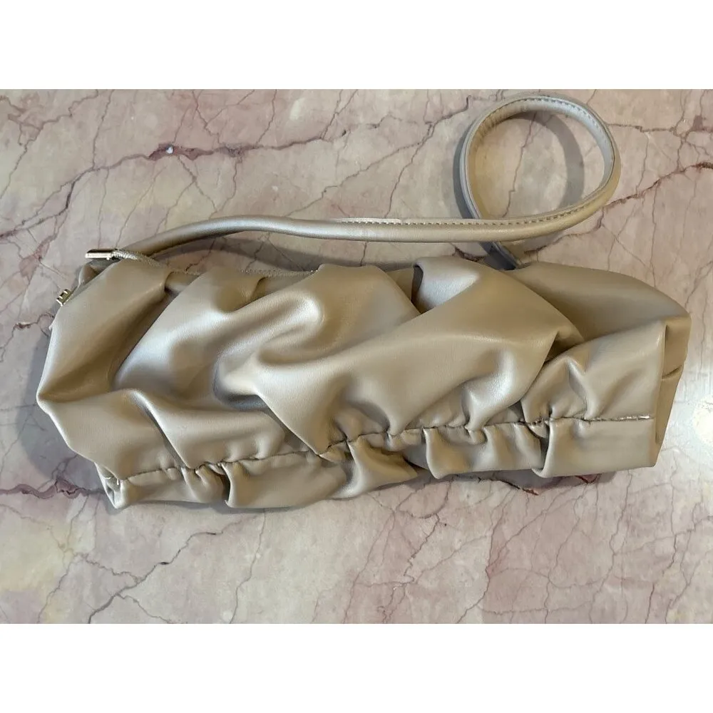 8 Other Reasons Puff Shoulder Bag in Khaki One Size New Womens Faux Leather - Image 6