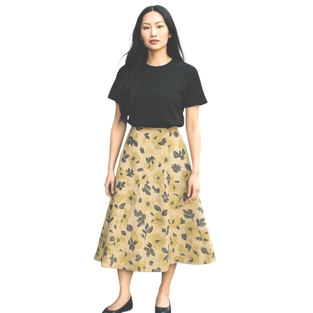 Jones New York 100% Silk Floral Flare Skirt Size 6 Lined Date‎ Night Career Wear - Image 2