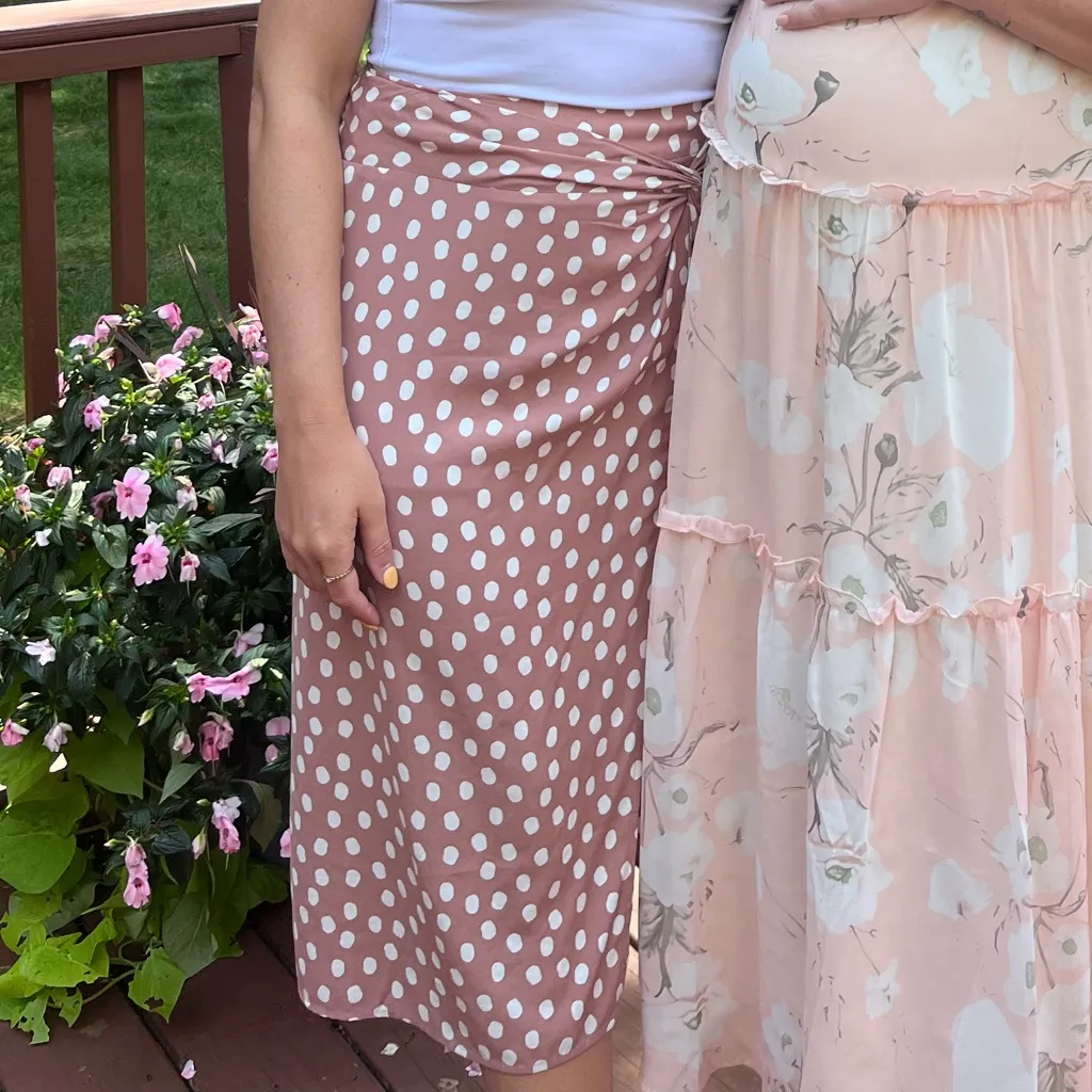 Abercrombie & Fitch Pink Polka Dot Pencil Skirt - Image 3