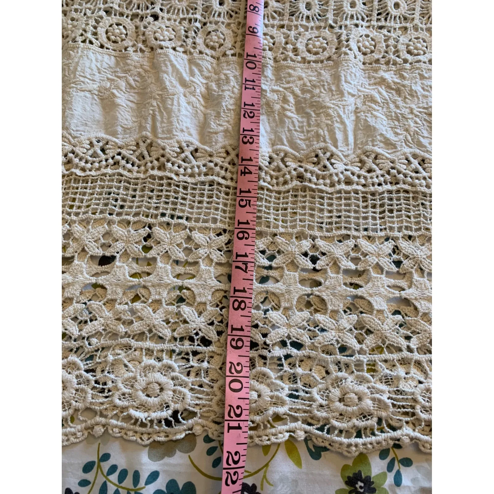 b SHARP Cream Crochet Lace Tunic Top Boho Festival Size L - Image 5