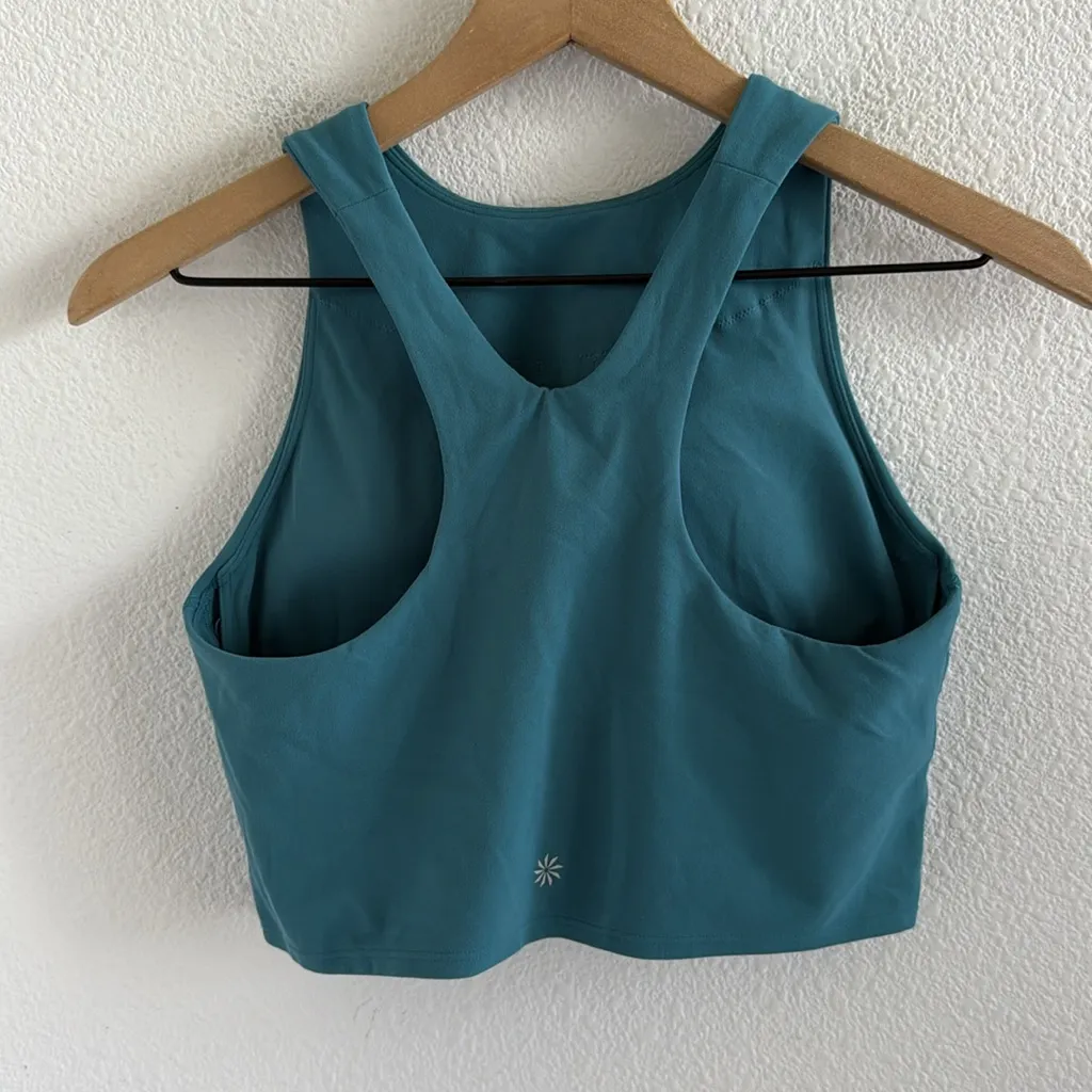 Athleta Racerback Conscious Crop Teal Racerback Tank Top Medium - Image 2