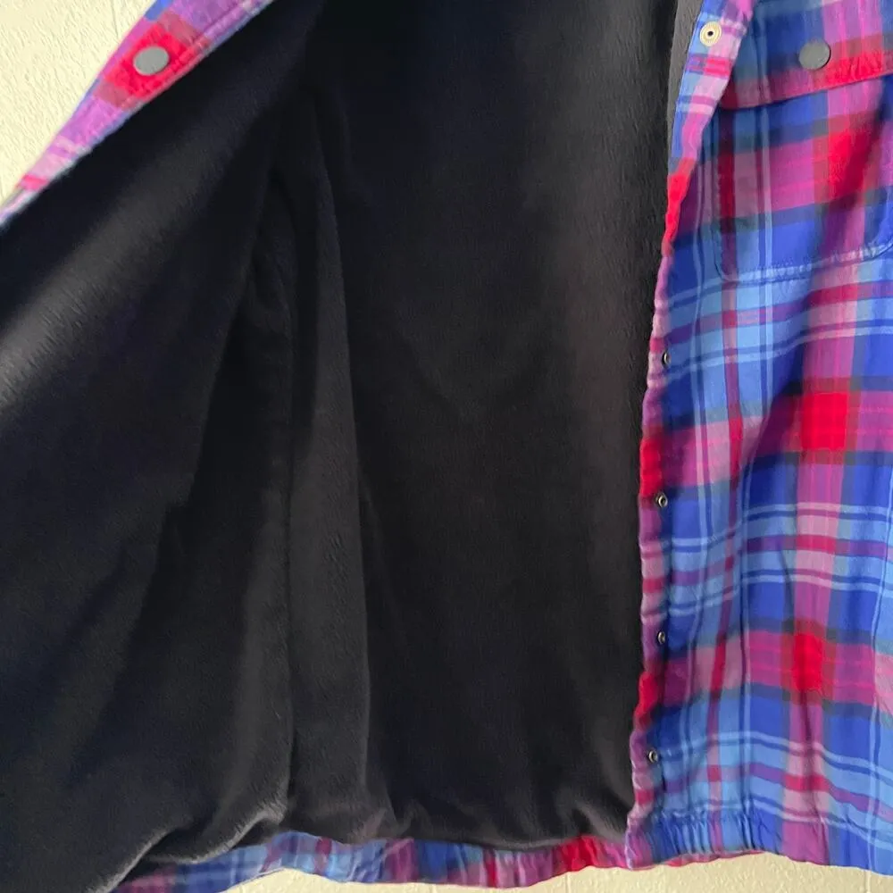 L.L.Bean Women Shaket Medium Cotton Fleece Plaid Barn Country Western Cabincore - Image 7