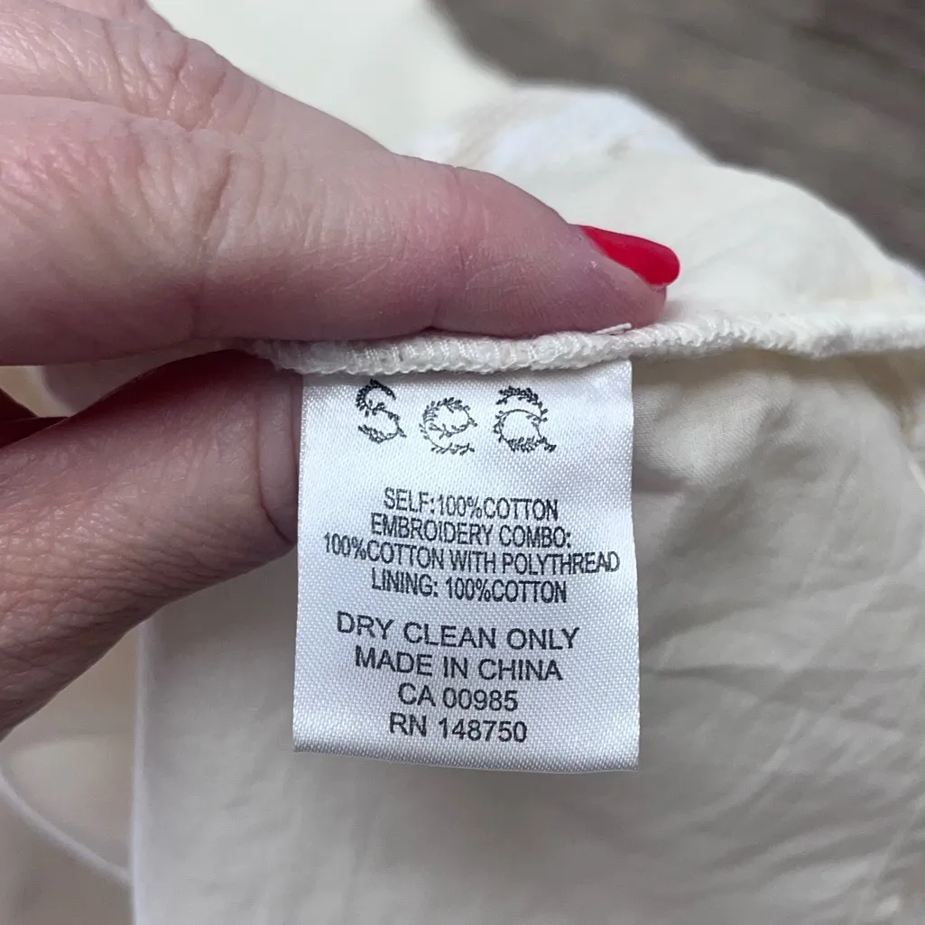 SEA New York Size 2 Dress Embroidered Sleeveless Cream Peasant‎ Wedding - Image 7