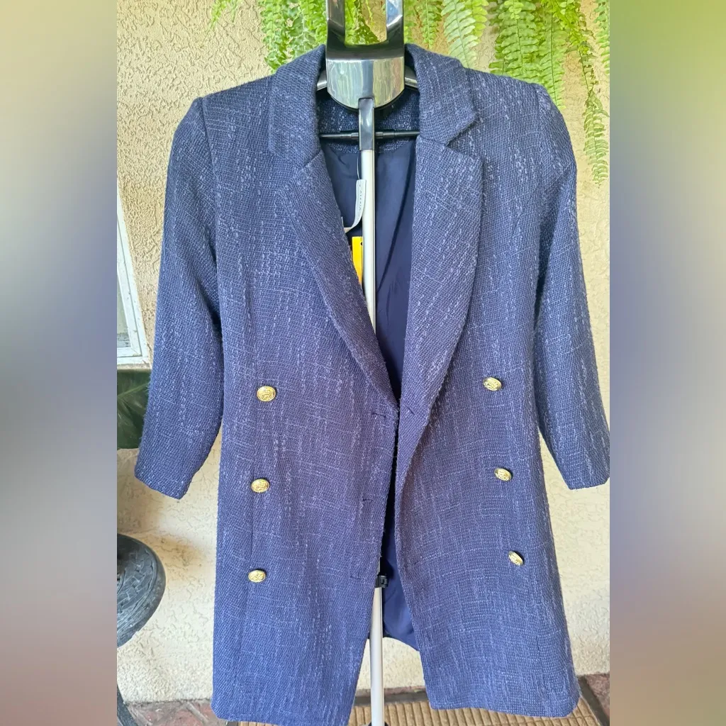 Alexia Admor  Navy Double-Breasted Blazer - Image 2